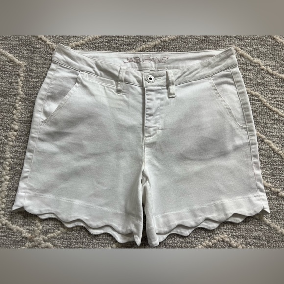 Jag Jeans Pants - Jag Jeans White Scallop-Hem Denim Shorts